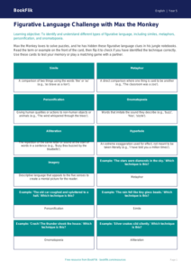 Free Figurative Language Flashcards | Grade 4 | ELA | BookFlik