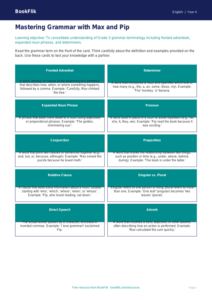 Free Grammar Flashcards | Grade 3 | ELA | BookFlik