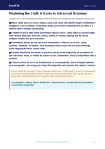 Free Grammar Poster | Grade 4 | ELA | BookFlik