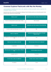 Free Grammar Flashcards | Kindergarten | ELA | BookFlik