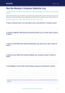 Free Grammar Template | Pre-K | ELA | BookFlik
