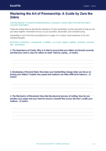 Free Handwriting Writing Frame | Grade 3 | ELA | BookFlik