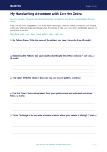 Free Handwriting Template | Pre-K | ELA | BookFlik