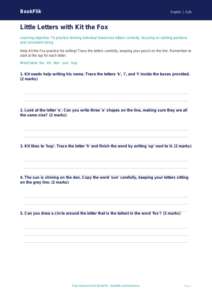 Free Handwriting Worksheet | Pre-K | ELA | BookFlik