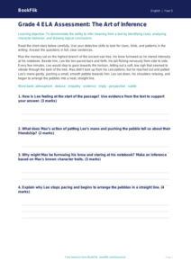 Free Inference Assessment | Grade 4 | ELA | BookFlik
