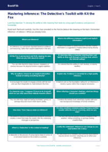 Free Inference Flashcards | Grade 4 | ELA | BookFlik