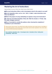 Free Instructions Poster | Grade 3 | ELA | BookFlik