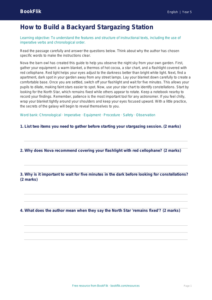 Free Instructions Comprehension | Grade 4 | ELA | BookFlik