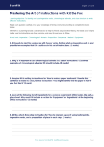 Free Instructions Worksheet | Grade 4 | ELA | BookFlik