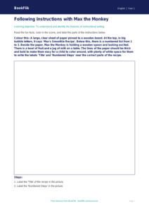 Following Instructions Colouring Page | Kindergarten ELA | BookFlik