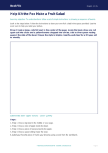 Free Instructions Drawing Sheet | Pre-K | ELA | BookFlik