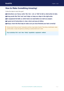 Free Instructions Poster | Pre-K | ELA | BookFlik