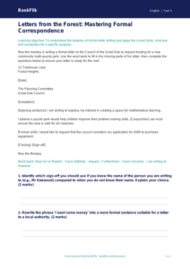 Free Letter Writing Activity Sheet | Grade 4 | ELA | BookFlik