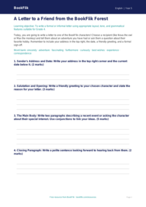 Free Letter Writing Template | Grade 4 | ELA | BookFlik