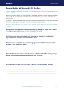 Free Letter Writing Worksheet | Grade 4 | ELA | BookFlik