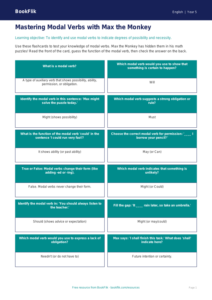 Free Modal Verbs Flashcards | Grade 4 | ELA | BookFlik