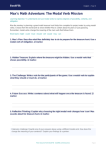Free Modal Verbs Template | Grade 4 | ELA | BookFlik