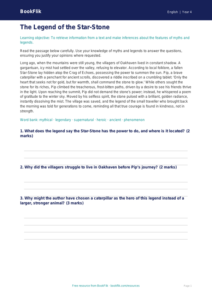 Free Myths And Legends Comprehension | Grade 3 | ELA | BookFlik