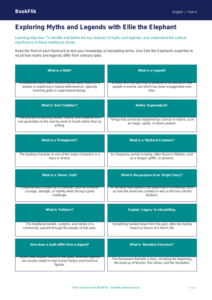 Free Myths And Legends Flashcards | Grade 3 | ELA | BookFlik