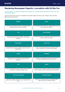 Free Newspaper Writing Flashcards | Grade 3 | ELA | BookFlik