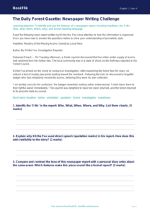 Free Newspaper Writing Track Sheet | Grade 3 | ELA | BookFlik