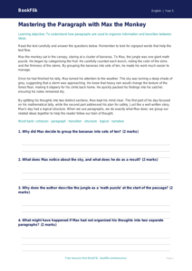 Free Paragraphs Comprehension | Grade 4 | ELA | BookFlik