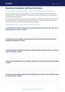 Free Parenthesis Track Sheet | Grade 4 | ELA | BookFlik