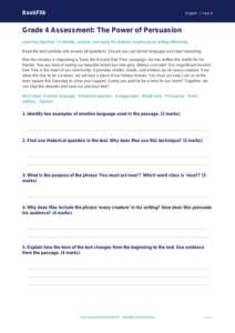 Free Persuasive Writing Assessment | Grade 4 | ELA | BookFlik