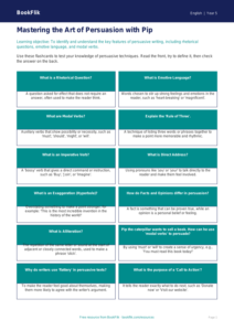 Free Persuasive Writing Flashcards | Grade 4 | ELA | BookFlik