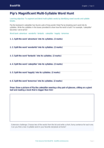 Free Phonics Activity Sheet | Grade 2 | ELA | BookFlik
