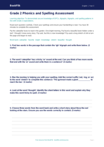 Free Phonics Assessment | Grade 2 | ELA | BookFlik