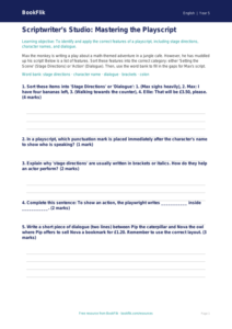 Free Playscripts Activity Sheet | Grade 4 | ELA | BookFlik