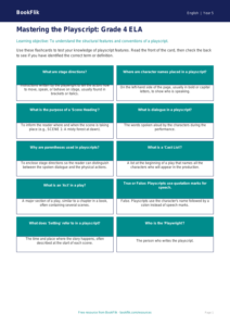 Free Playscripts Flashcards | Grade 4 | ELA | BookFlik