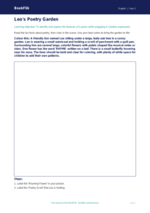 Free Poetry Colouring Page | Grade 1 | ELA | BookFlik
