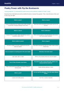 Free Poetry Flashcards | Grade 1 | ELA | BookFlik
