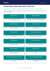 Free Poetry Flashcards | Grade 2 | ELA | BookFlik