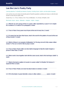 Free Poetry Quiz | Grade 2 | ELA | BookFlik