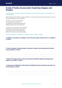 Free Poetry Assessment | Grade 4 | ELA | BookFlik
