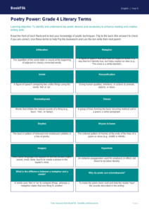 Free Poetry Flashcards | Grade 4 | ELA | BookFlik