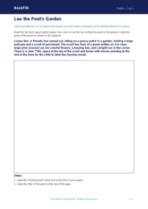 Free Poetry Colouring Page | Kindergarten | ELA | BookFlik