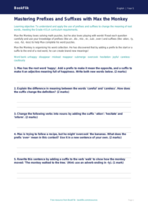 Free Prefixes And Suffixes Worksheet | Grade 4 | ELA | BookFlik