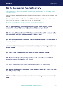 Free Punctuation Quiz | Grade 1 | ELA | BookFlik