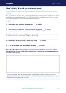 Free Punctuation Activity Sheet | Grade 2 | ELA | BookFlik