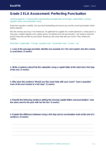 Free Punctuation Assessment | Grade 2 | ELA | BookFlik