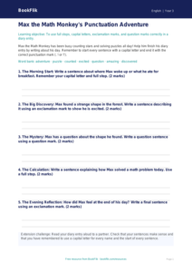 Free Punctuation Template | Grade 2 | ELA | BookFlik