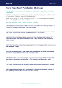 Free Punctuation Quiz | Grade 4 | ELA | BookFlik
