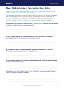 Free Punctuation Template | Grade 4 | ELA | BookFlik