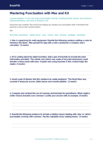 Free Punctuation Worksheet | Grade 4 | ELA | BookFlik