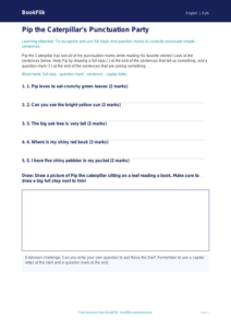 Free Punctuation Activity Sheet | Pre-K | ELA | BookFlik