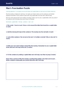 Free Punctuation Worksheet | Pre-K | ELA | BookFlik